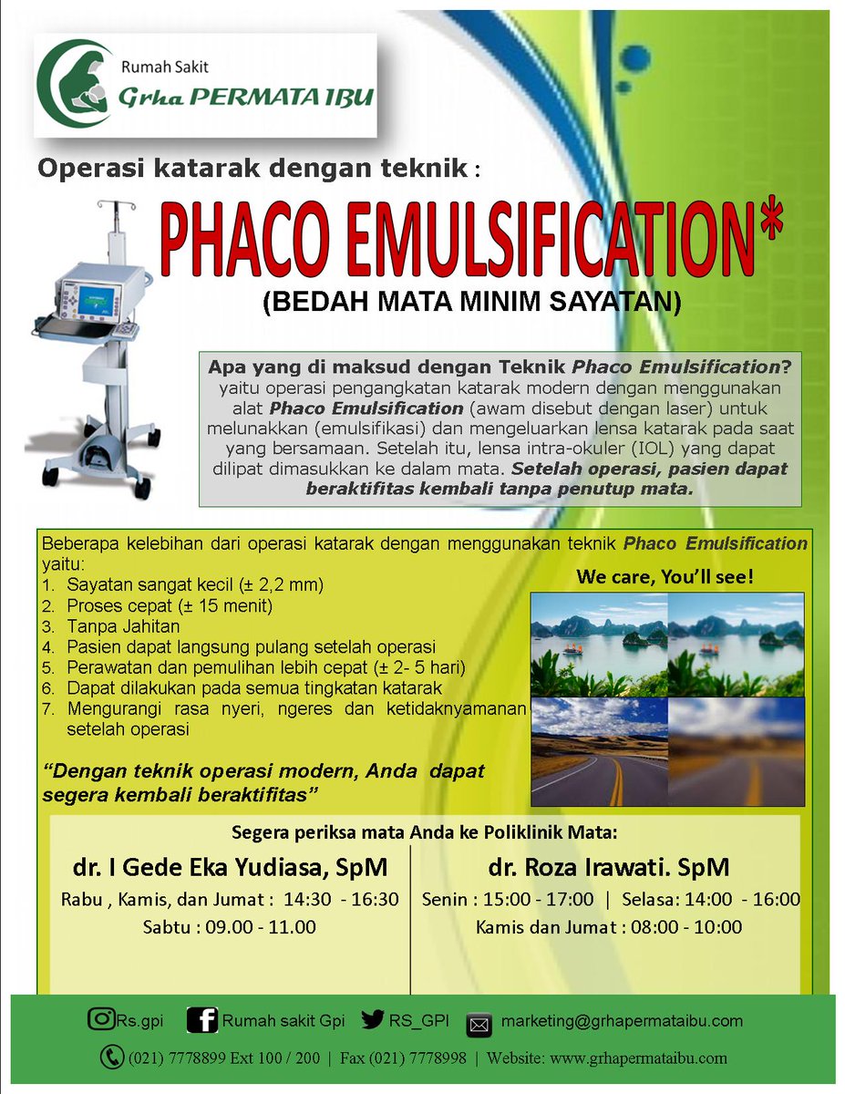 Konsultasikan kesehatan mata anda dengan spesialis kami.

#katarak
#rsgpi
#operasimataminimsayatan