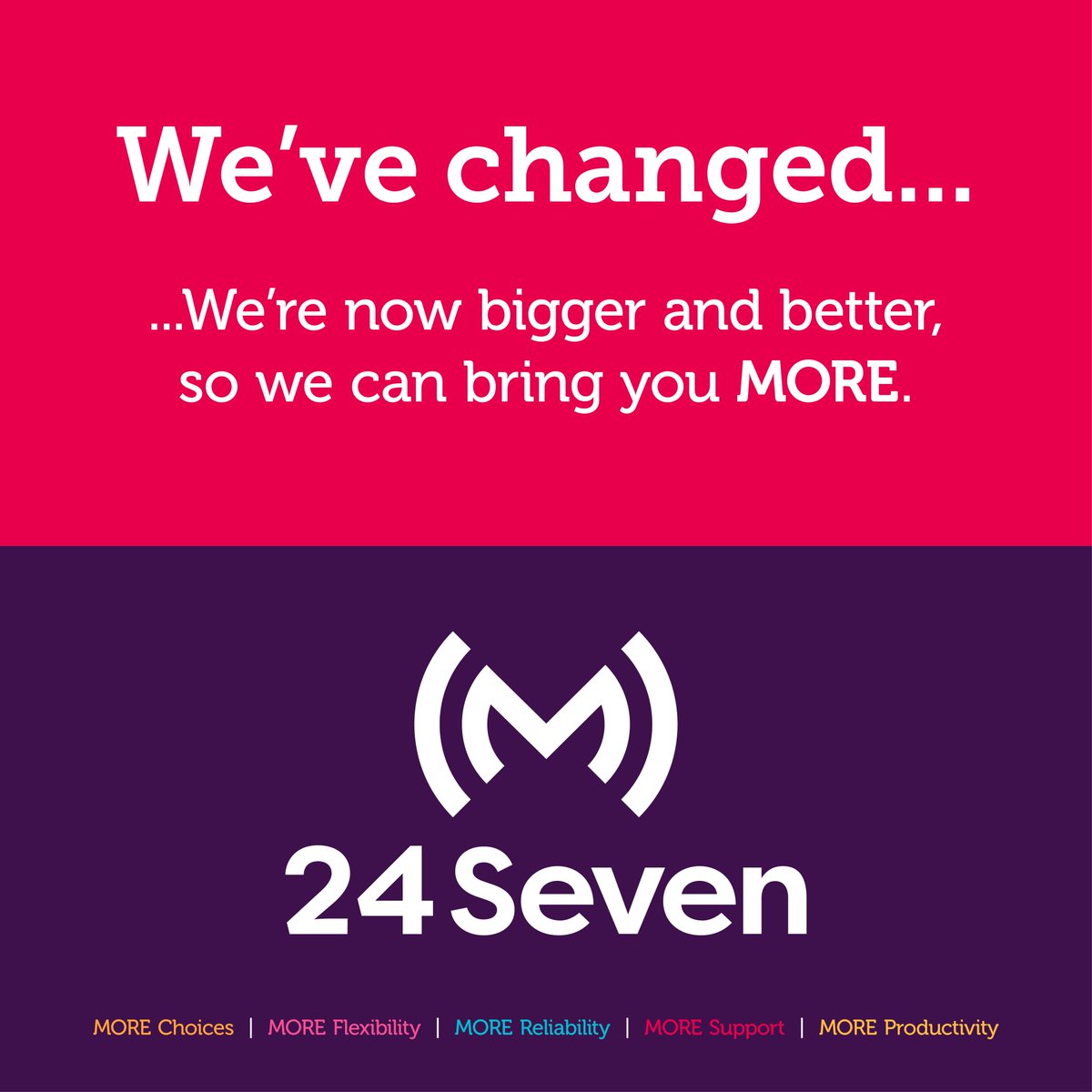 We’ve changed. We have become @M24Seven. Follow our new account to stay up to date with how we can offer you MORE.