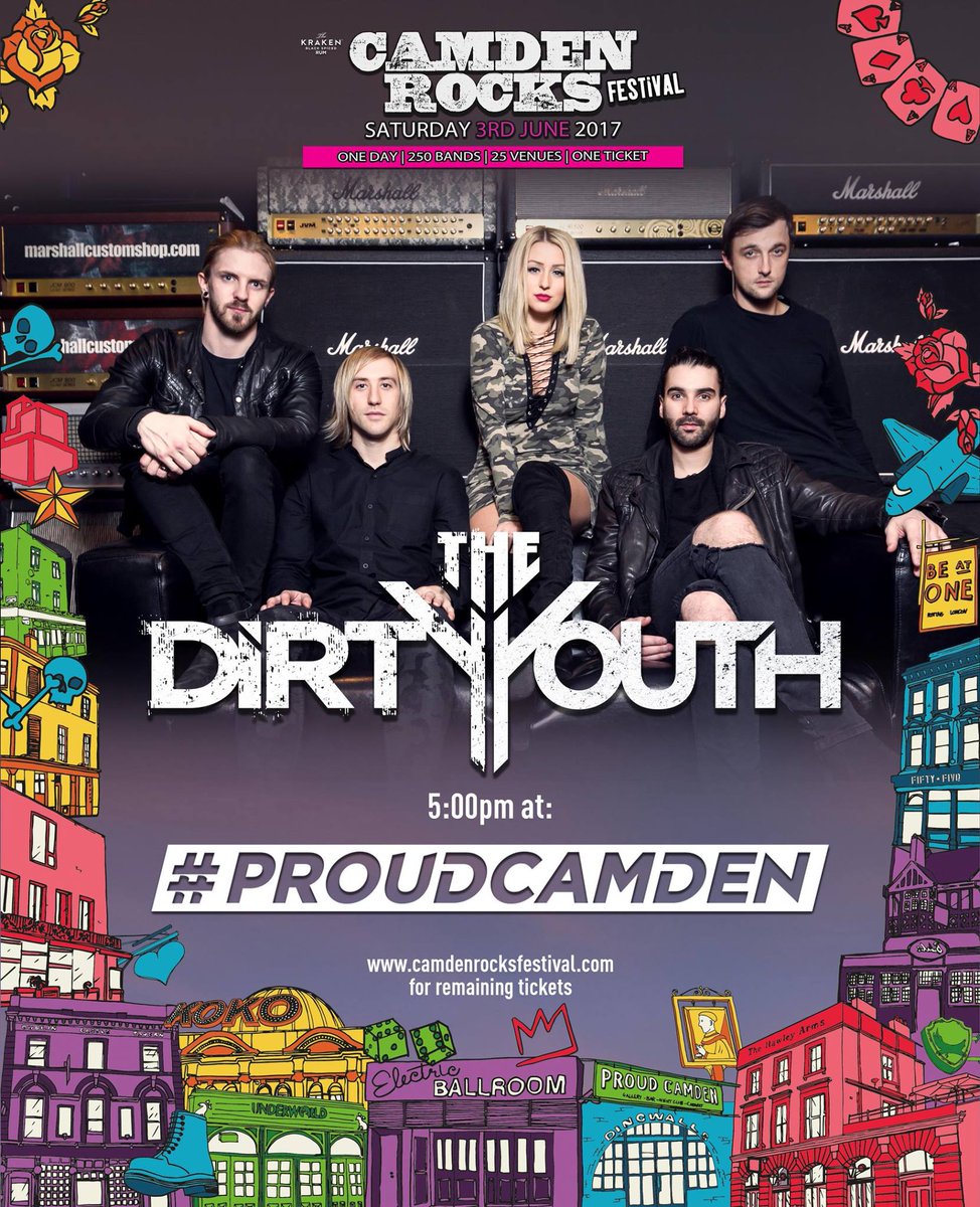 Heading to this year’s <a href="/CamdenRocksFest/">Camden Rocks Fest</a>? (we definitely are!)
Make sure you catch <a href="/thedirtyyouth/">The Dirty Youth</a>, 5pm at @ProudCamden!