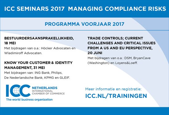 De laatste ontwikkelingen o.h.g.v. van #compliance, due #diligence &amp; #exportcontrole? Registreer voor onze seminars: bit.ly/2pRRT9N