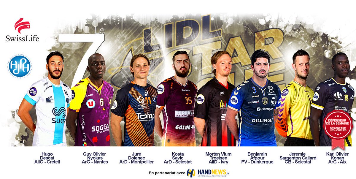 [#Starligue] Le 7 majeur de la semaine, avec notamment <a href="/JDolenec11/">Jure Dolenec</a>, <a href="/MehdiAfgour/">Benjamin Afgour</a> ou encore <a href="/HDescat/">Hugo Descat</a> handnews.fr/2017/starligue… #handball