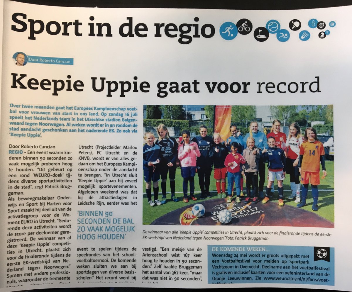 #KeepieUppie in <a href="/DeBrugUtrecht/">De Brug Utrecht</a>  <a href="/WomensEuro2017/">WomensEuro2017</a> Dank voor het leuke stukje <a href="/RobertoCancian/">Roberto Cancian</a> #030inbeweging