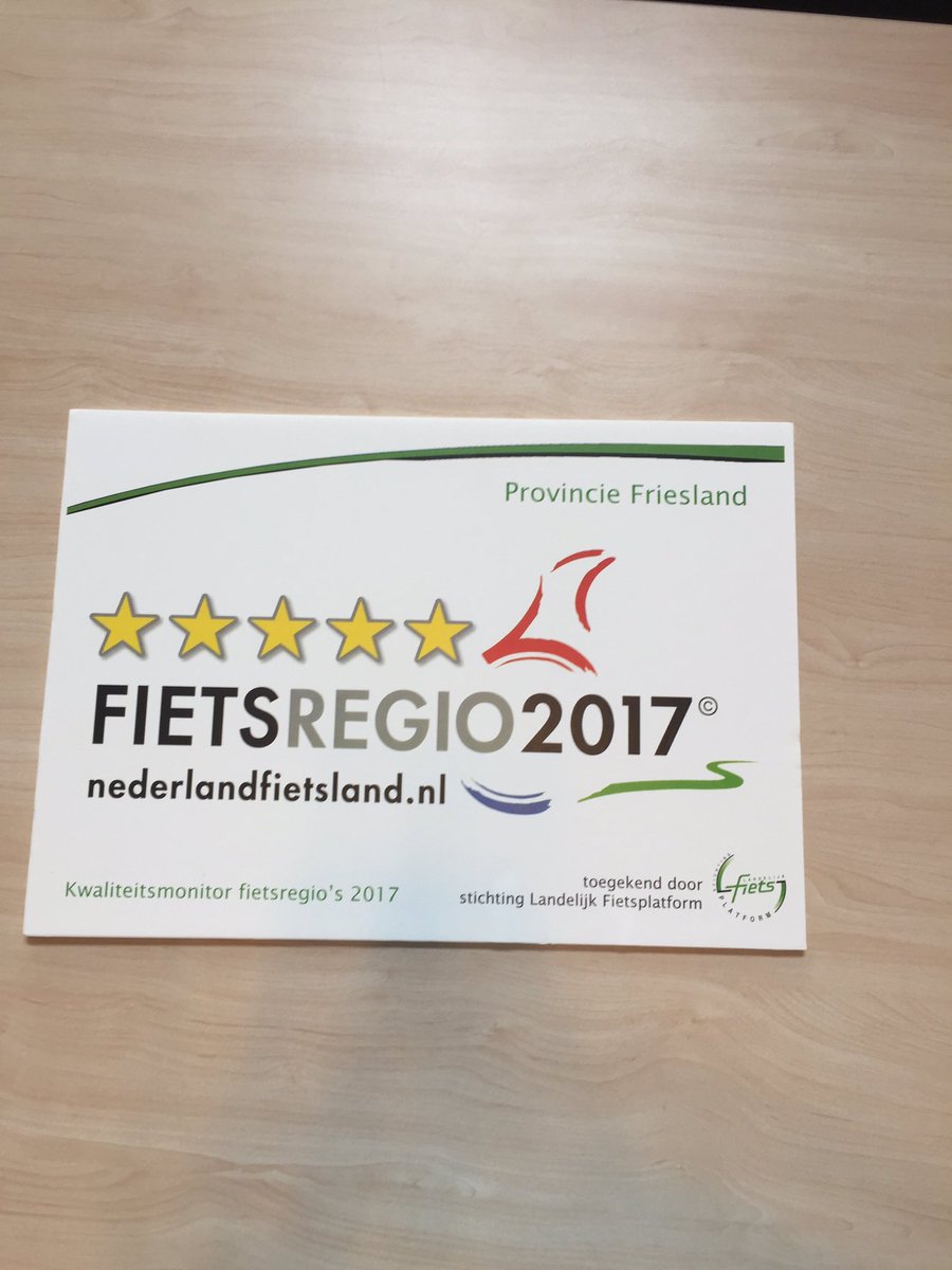 Marrekrite's tweet photo. Trots! Fryslan wederom de hoogste score in de kwaliteitsmonitor fietsregio's: 5 sterren #fietsplatform #fietsnetwerk https://t.co/l6PEkT4C8j