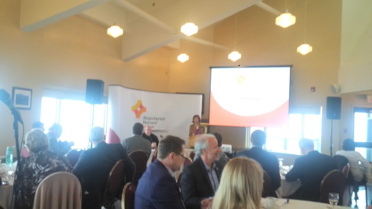 At a presentation from the registered Nurses Union this morning.