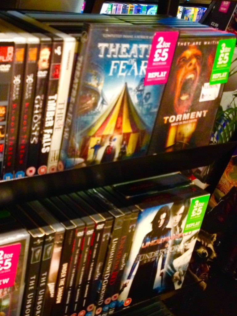 nathanhead's tweet photo. Fantastic #bargains on #horror #DVDs at @ThatsEntUK in #Chester  #TheatreOfFear #Clowns #NathanHead #indiefilm #britishhorror #movies https://t.co/zzoP2puP7Q