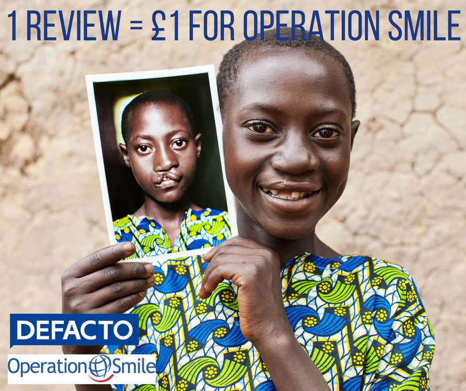 Please help us raise money for <a href="/OpSmileUK/">Operation Smile UK</a>! Leave a review for your dentist on defactodentists.com and we'll donate £1! #OperationDefacto