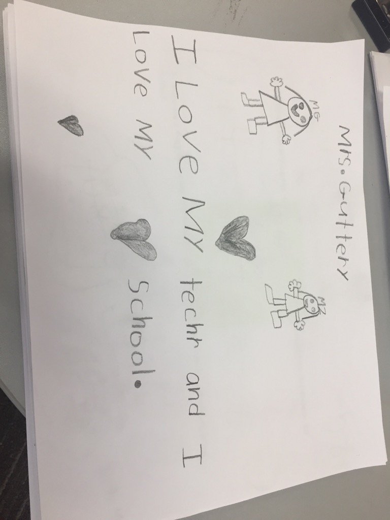 gutterymustangs's tweet photo. My heart just melted. This is why I love teaching Kindergarten. I love my school. #mvlower https://t.co/B7IvTCoAlk