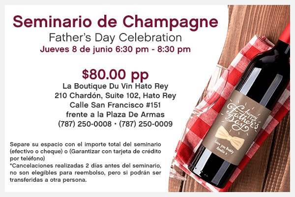 laboutiqueduvin's tweet image. Seminario de Champagne - Llama y separa tu espacio para el jueves, 8 de junio y acompáñanos en este seminario único. 787-250-0008