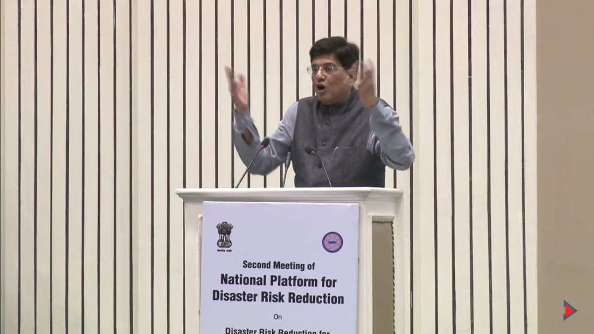 ndmaindia's tweet photo. #NPDRR2017 #LIVE: https://t.co/8oq8Sxjcdh If we do DRR well;do it smart we could save lives as well as huge economic losses @PiyushGoyal https://t.co/WUty5dbtgF