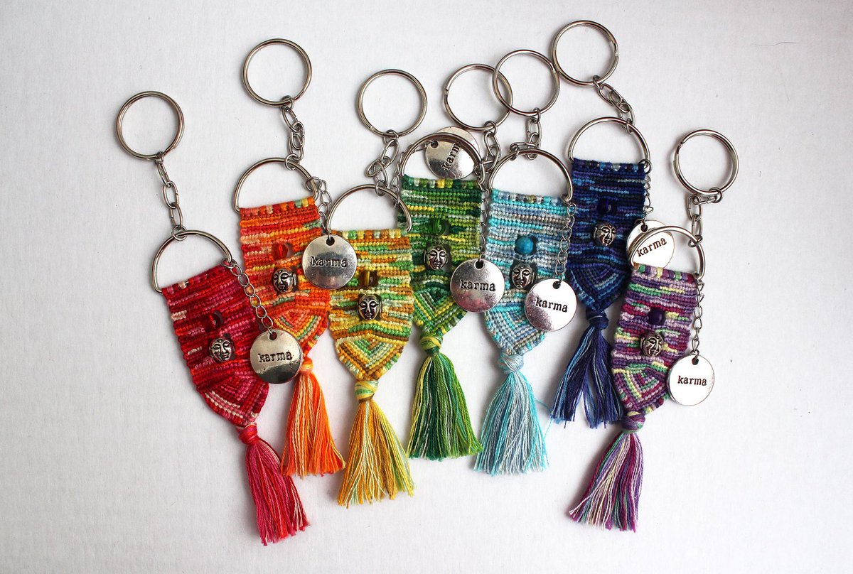 MahaFromKailash's tweet image. Chakra Yoga Keychain With Tassel, Woven Macrame Karma Keyc… tuppu.net/520a4b96 #designerjewelry #UniqueKeychain
