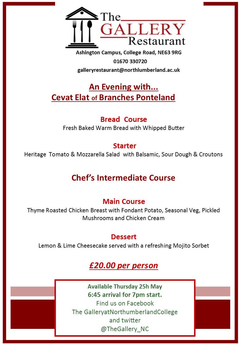 Look what we have coming up. <a href="/NorthlandColl/">Northumberland College</a> <a href="/AshingtonTown/">Ashington Town Team</a> <a href="/NlandEats/">Northumberland EATS</a> <a href="/NorthumberlandT/">Northumberland Tourism</a> <a href="/BranchesNCL/">Branches Restaurant</a> <a href="/cevatelat/">Cevat Robert Elat</a>