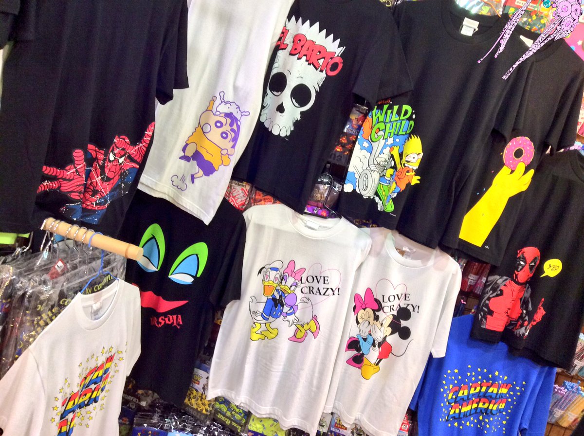ハイカラ横丁 横浜店 Tシャツ続々新入荷 シンプソンズ バートたくさん マーベルのロゴ銀プリントすごいギラギラ スパイダーマン アベンジャーズ Marvelゆるいのかわいい ヴェノムかっこいい ボクサーブリーフ種類豊富