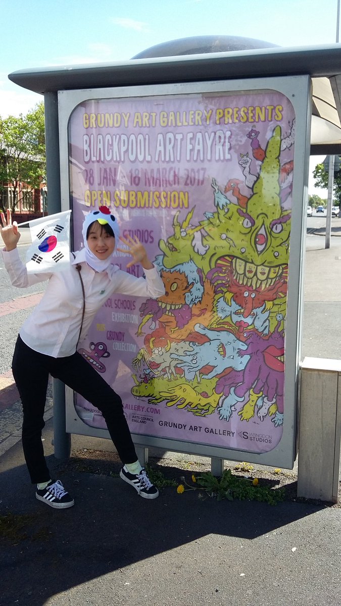 We stumbled upon our artwork in a bus shelter! Bom Carrot rocks the Korean Chicken look!