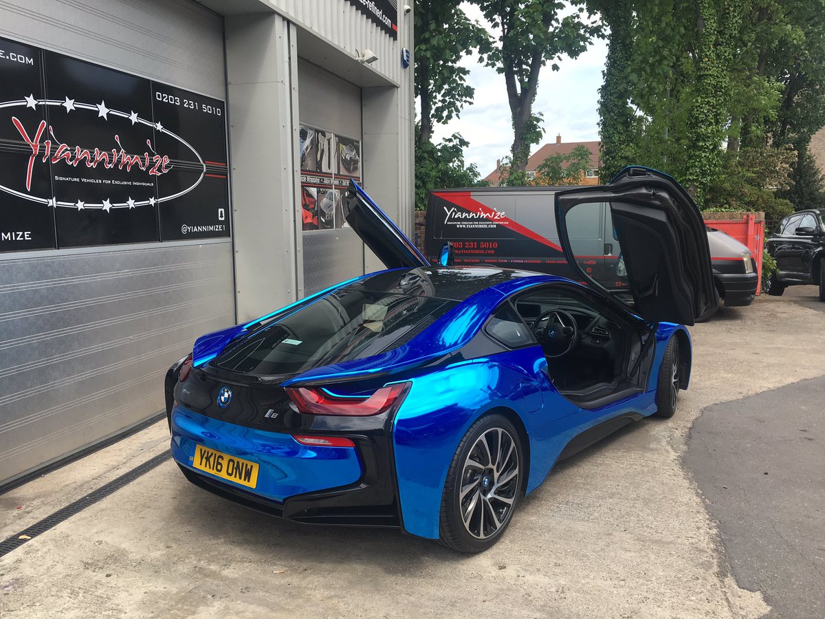 Bmw I8 Blue Chrome Idokeren Com