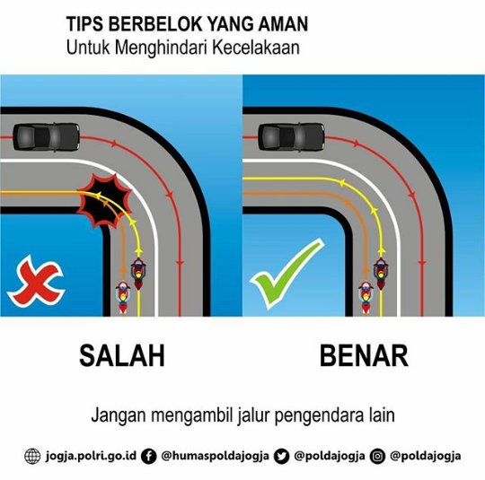 Tips berbelok yang aman