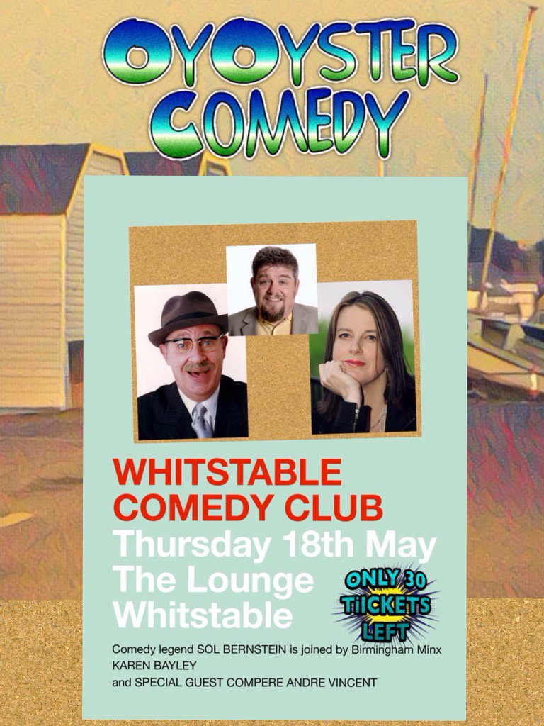 What a show we have for you this Thurs 18th May. Sol Bernstein, Karen Bayley &amp; guest MC Andre Vincent. £10 advance