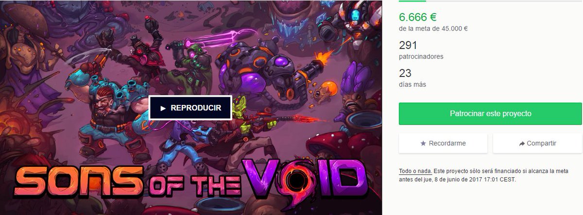 El #Kickstarter de <a href="/GrogshotGames/">Grogshot Games</a> tiene backers hasta en el infierno ¿Apoyáis a Sons of the Void?
kickstarter.com/projects/grogs…
#indiedev