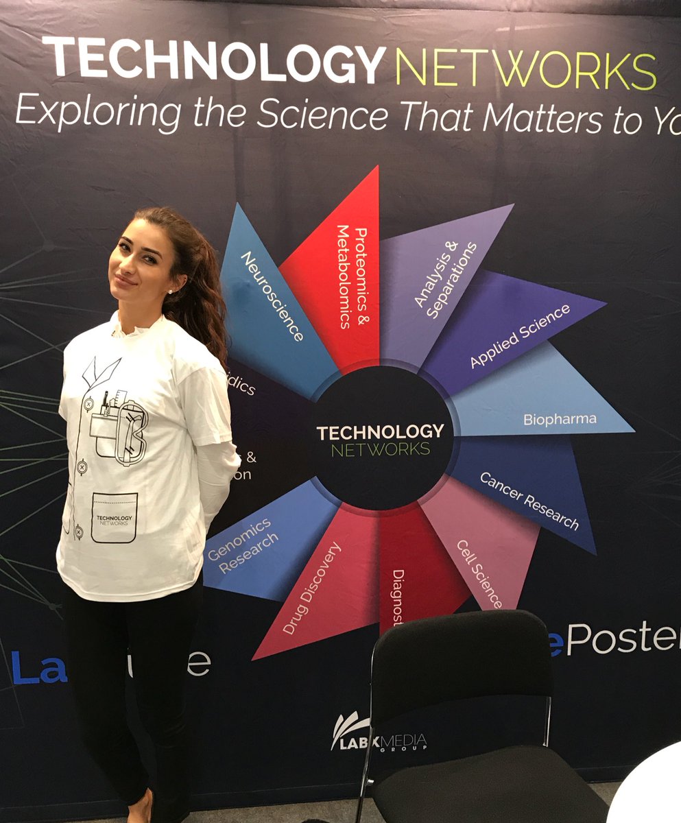 Tech_Networks's tweet image. Cigdem has just won her Lab-coat Tee! Come and visit to win yours at stand C12/1 #labvolution