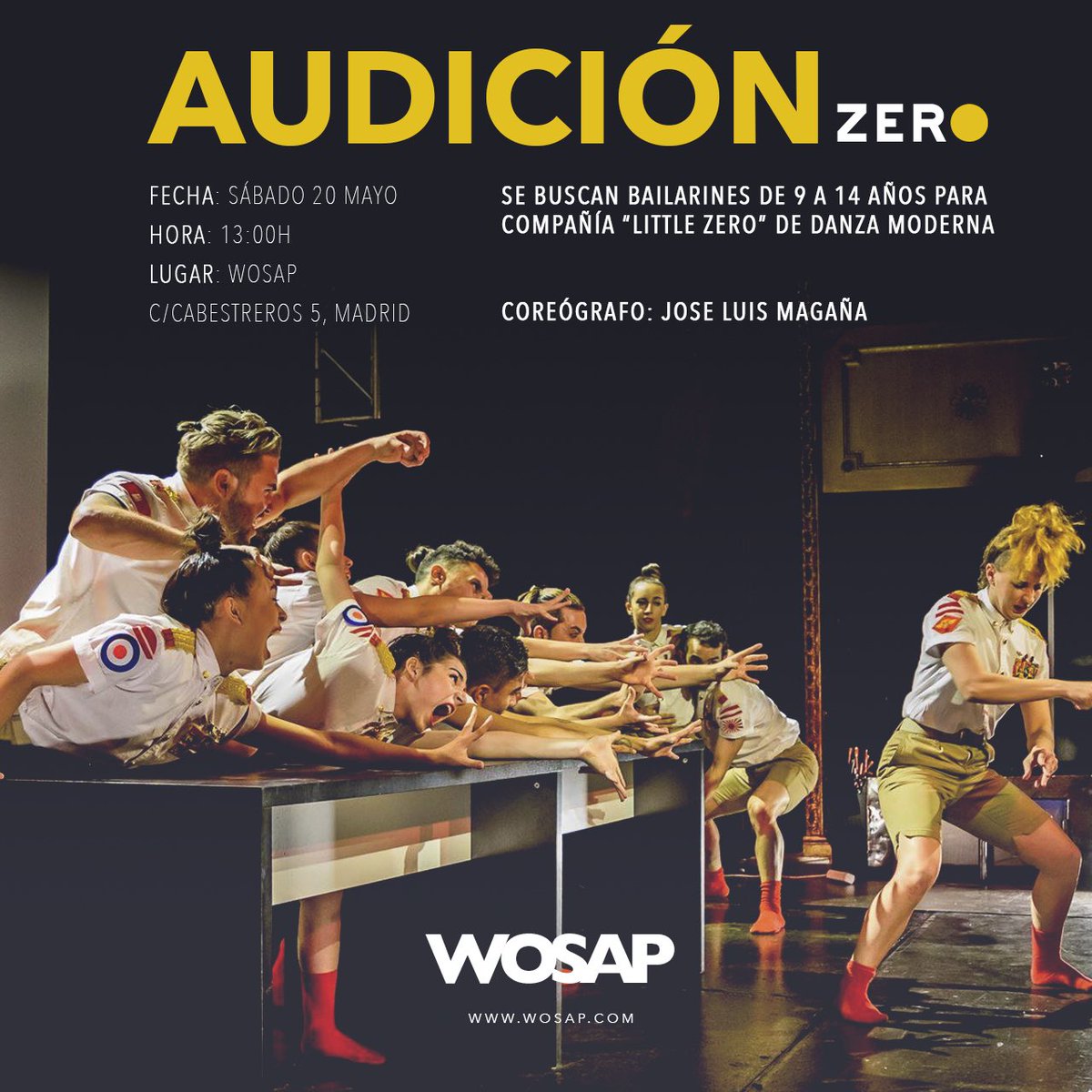 zerodanceco's tweet photo. AUDICIÓN ¡Se buscan bailarines de 9 a 14 años! Mandar email a: quiero@wosap.com https://t.co/JXE4A3B1qq