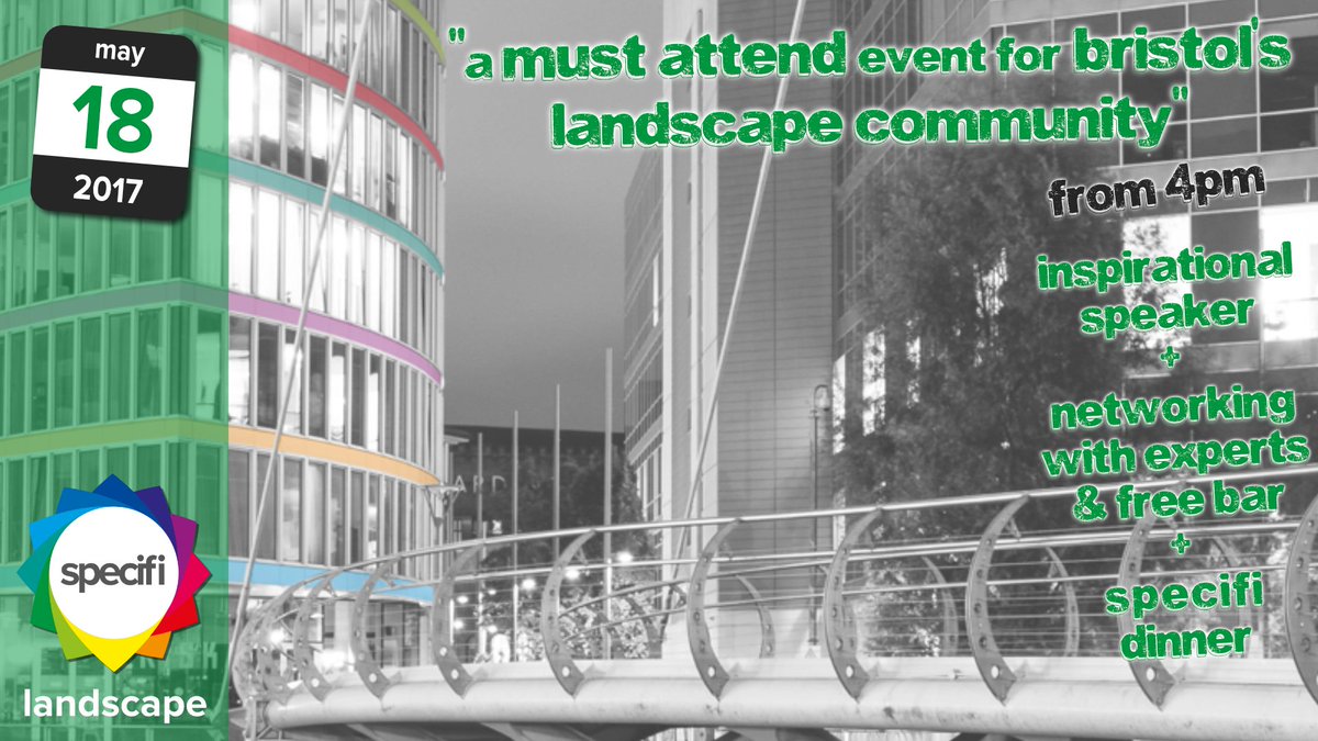 #teamspecifi are excited to be heading down to Bristol this week for our ‘Landscape’ event! A few tickets spare: bit.ly/2r4L1HW