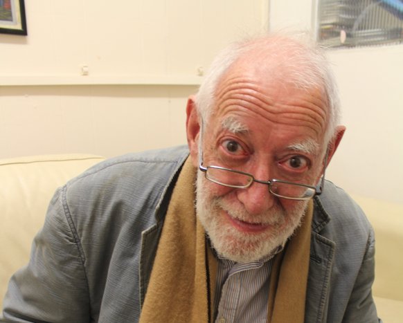 NewJournal's tweet photo. Like clockwork, Rainbow George arrives at CNJ's office to say he is standing for election in Hampstead and Kilburn https://t.co/tFMsB0pZ8B https://t.co/jWo44Pvt7f