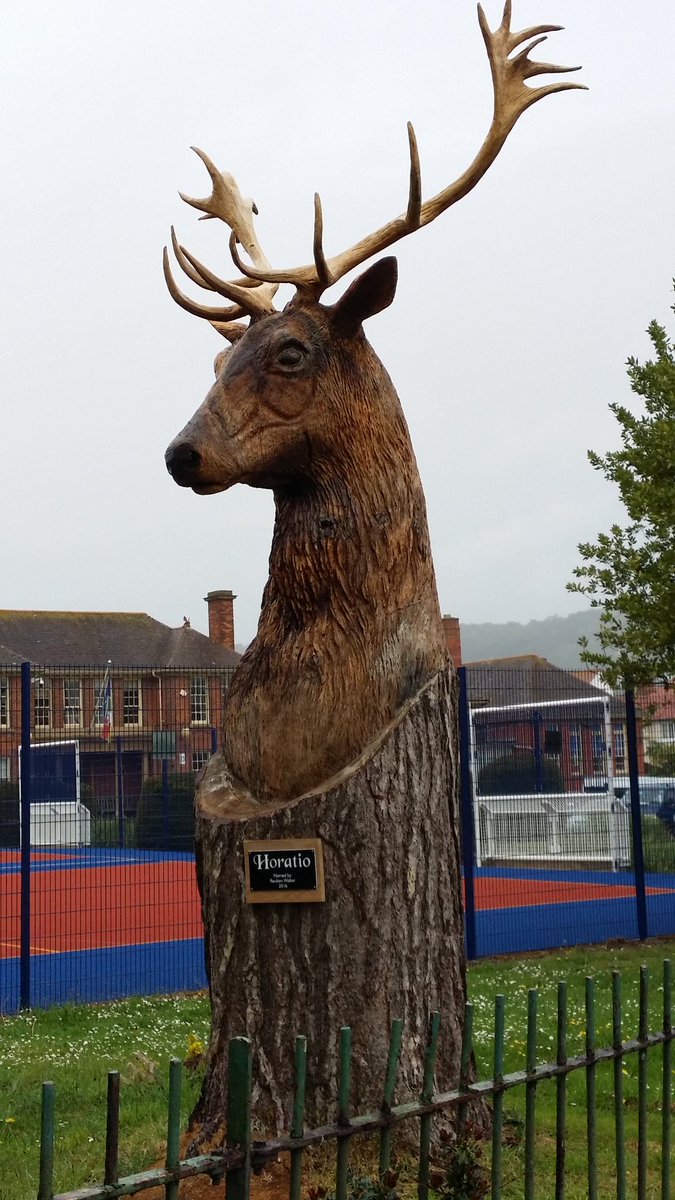 BS5837 Survey at Minehead Middle School today. Had to admire the superb chainsaw sculpture at the entrance!