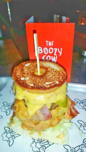 Apparently <a href="/TheBoozyCow/">The Boozy Cow</a> were inspired to create the Bust A DoughNut burger after watching me! Check em out! All their profits go to charity😮