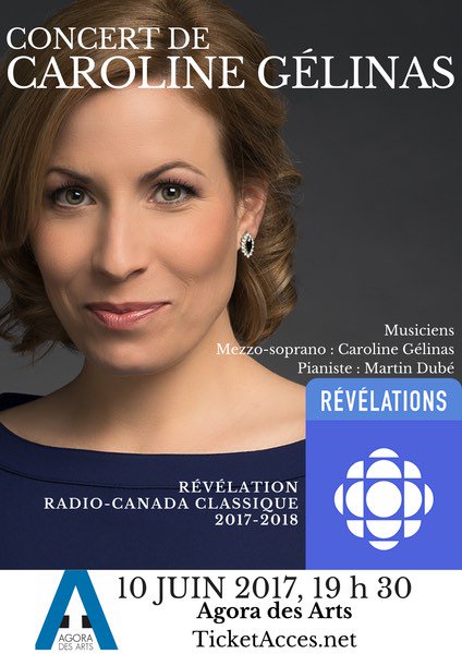 Concert de Caroline Gélinas, Révélation Radio-Canada Classique 2017-2018

10 juin #nomination #mezzosoprano