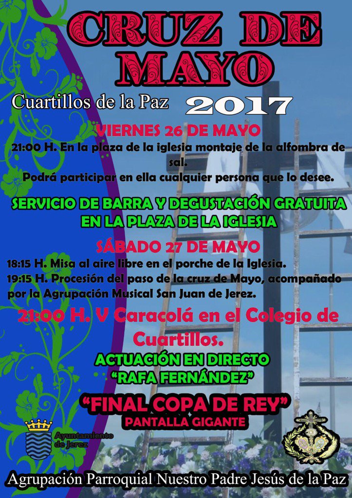 Extenso programa de actos en torno a la Cruz de Mayo de <a href="/ApPazCuartillo/">AP.Paz de Cuartillos</a> 

#Jerez