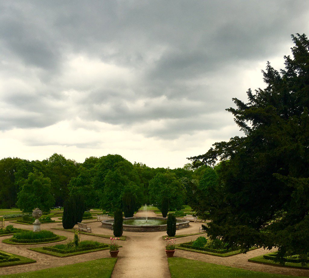 The threat of rain over some beautiful stately gardens in South England... <a href="/StormHour/">#StormHour</a> #photography #clouds #weather