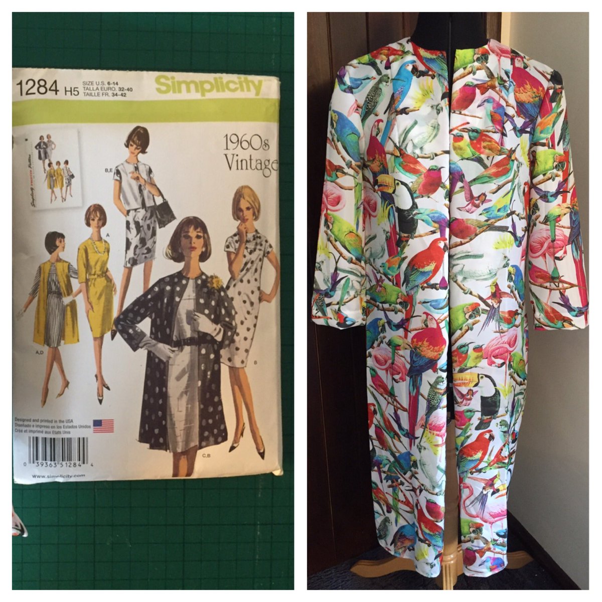 devonsewing's tweet photo. Loved this shower curtain from Asda and fancied a rain coat! I'm going to shorten it a tad. #simplicitypattern https://t.co/X1W1UCOR9b