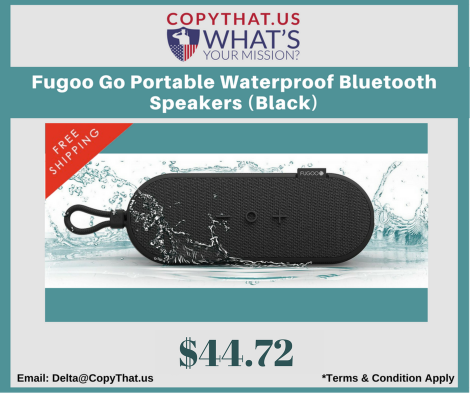 Copy_That_US's tweet photo. #Fugoo Go Portable Waterproof #BluetoothSpeakers (Black) - FGOKKO1 #WaterproofSpeakers #FugooSpeakers https://t.co/Vb9oK0AzbB https://t.co/axbIWgLZAj