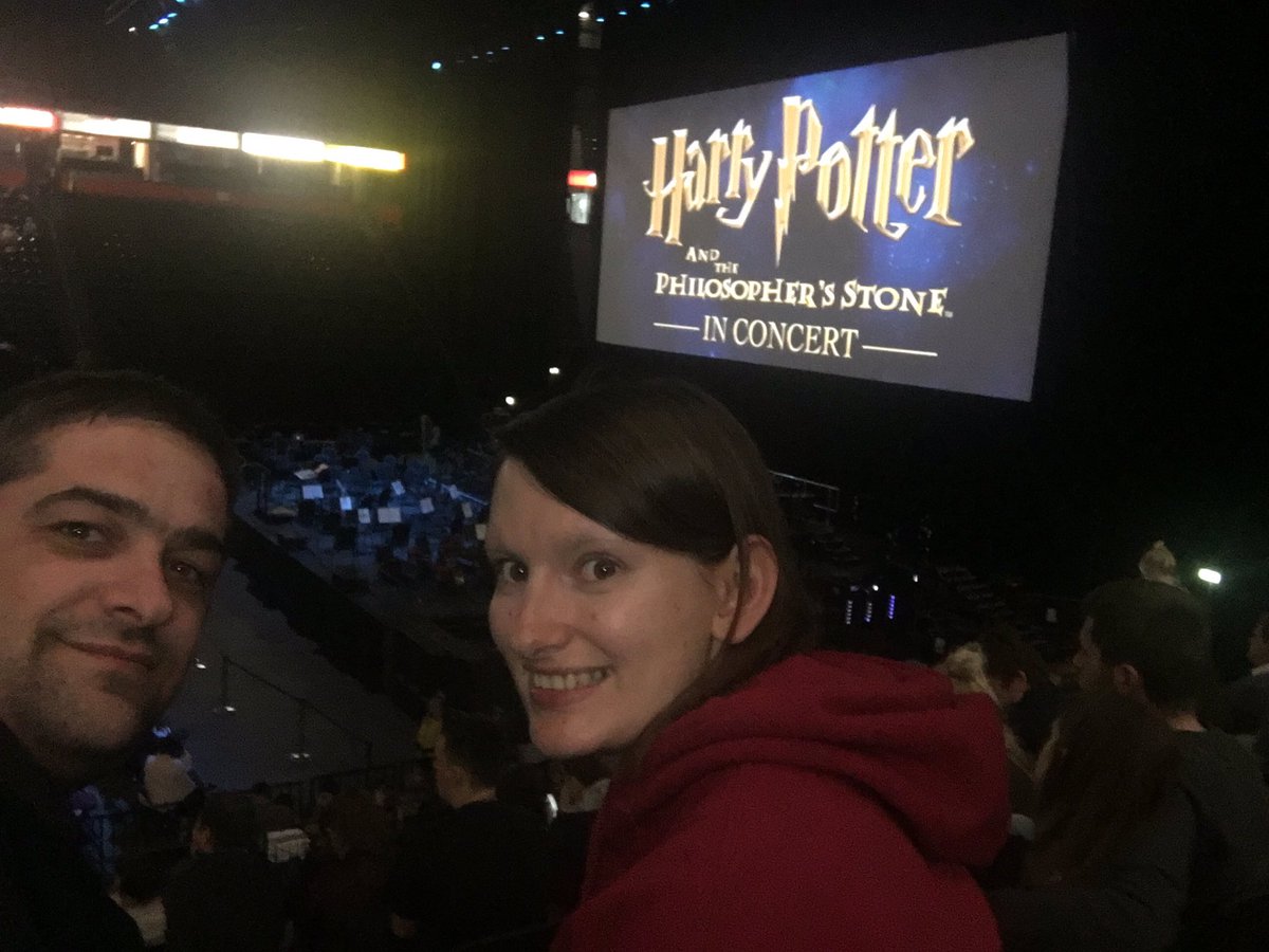 markdrabble's tweet image. With my wife waiting to watch Harry Potter and the  Philosophers&apos;s Stone with a live orchestra #imarriedacrazypotterlady @jk_rowling