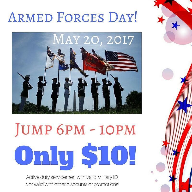jumpamerica's tweet photo. Thank you all for your service to our country! #jumpamerica #upshow #armedforcesday #thankyou https://t.co/1G5Kj2ynWS https://t.co/SIrzjTZtom