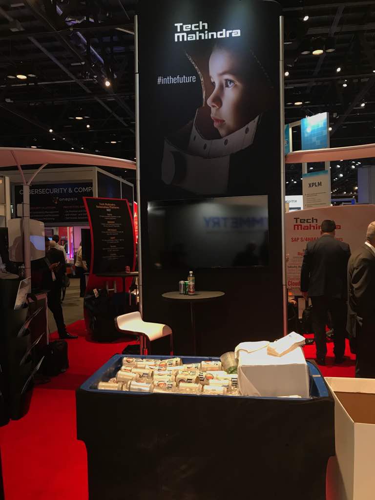 tech_mahindra's tweet photo. Your ONLY chance to enjoy #inthefuture served chilled @tech_mahindra booth no 951! Tweet to us for exclusive selfie!! #SAPPHIRENOW #ASUG2017 https://t.co/vukkblPodq