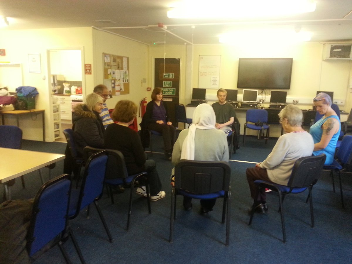 Chair based exercise session today with local residents.Next one on Tuesday 6th June at 1.30pm at Barker Street Community Centre.