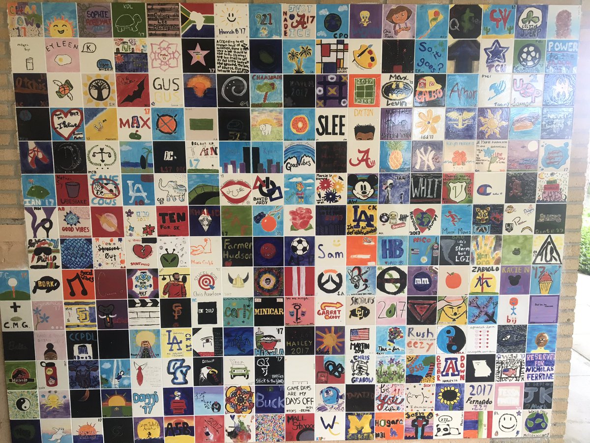 nadeactivities's tweet photo. Look what went up just in time for Eaglemania! #Chaminade17 #seniortiles https://t.co/XArKvrCWTz