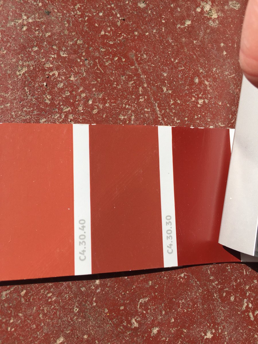 history_design's tweet photo. Who's afraid of red yellow and blue? Looking into the bright fifties colours of #karwijhof #nagele @Hdkeyser #architecturalpaintresearch https://t.co/rj94c9egmm