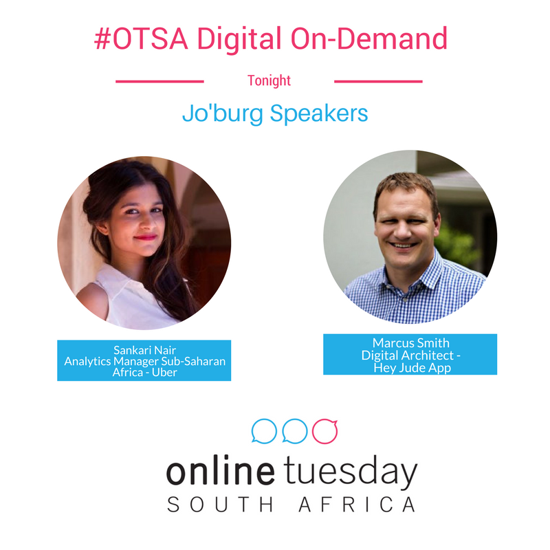 We cannot wait to hear Uber and Hey Jude App share all we need to know about Digital on-Demand tonight at the #OTSA JHB event. See you there