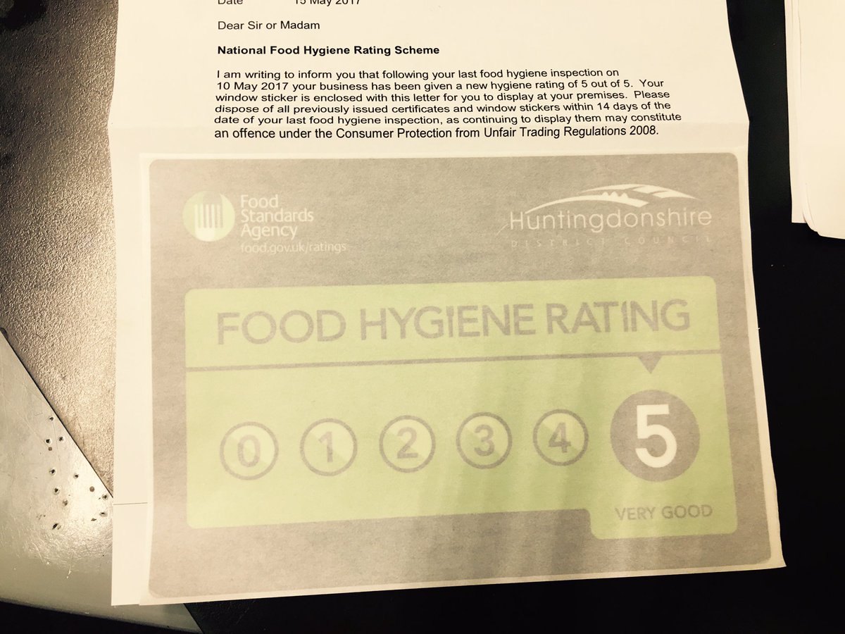 We have achieved our 5 star national food hygiene rating, well done premier inn Norman cross!! <a href="/pi_normancross/">Peterborough A1(M)</a> <a href="/ianoliverPI/">Ian Oliver</a> #5STAR ✨✨