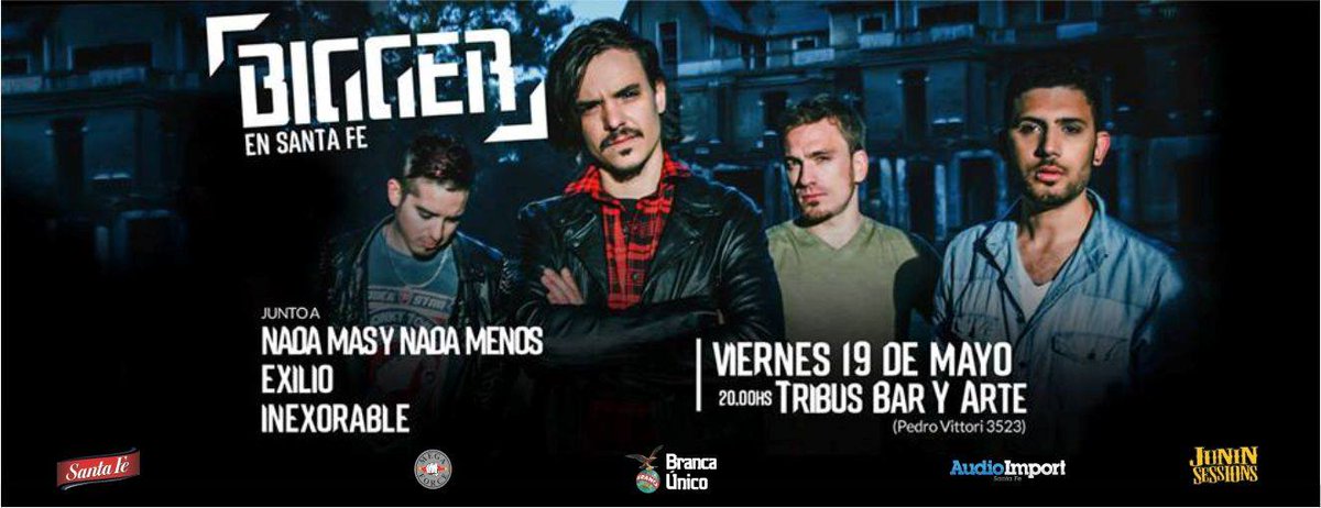 Viernes: BIGGER en vivo! Invitados: NADA MÁS Y NADA MENOS + EXILIO + INEXORABLE- facebook.com/events/1882577…