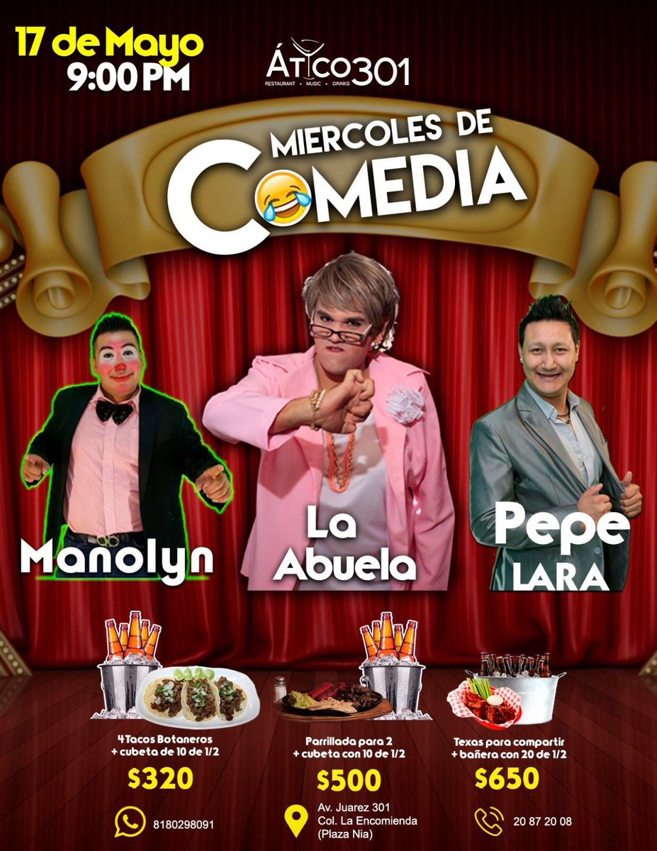Mis amores mañana nos vemos en el atico 301
Mi show es a las 10:00pm