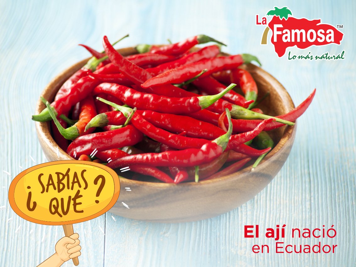 LaFamosaRD's tweet photo. Según un estudio realizado en 2007, el uso en la gastronomía del pimiento picante es de origen ecuatoriano. Utilizado desde 6.100 años. https://t.co/JnY1y0XzTk
