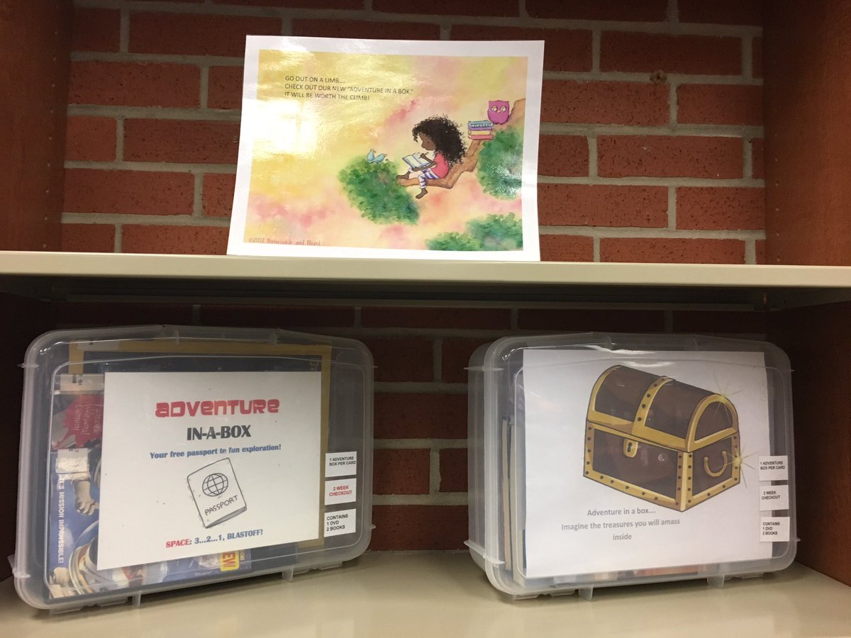 Denison_Library's tweet photo. Have you heard about our new #AdventureinaBox kits? Check out these new themed kits that include books & DVDs covering a specific topic. https://t.co/sOesQsNSiJ