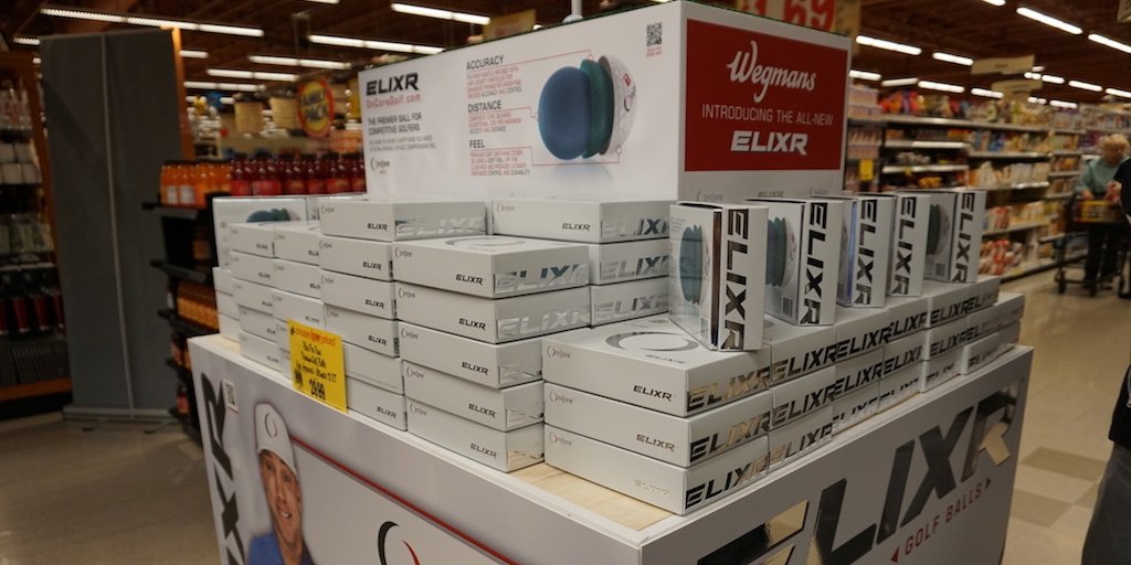 OnCoreGolf's tweet photo. Your new tour ball is now available at @Wegmans! Get your ELIXR™ today! https://t.co/2w7Fg5Begg
