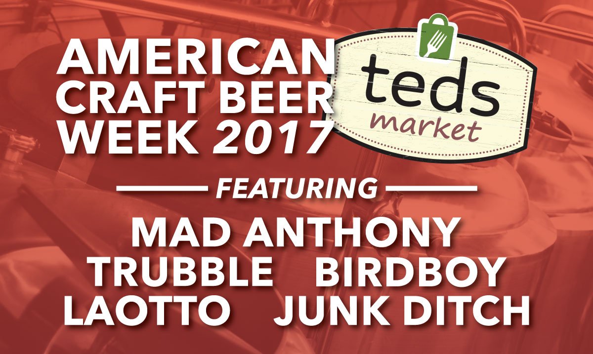 MadAnthonyBrew's tweet photo. We're having a #madbrew social on Friday at @tedsmarket! Celebrate #AmericanCraftBeerWeek with local breweries! https://t.co/xZAtH7gqES