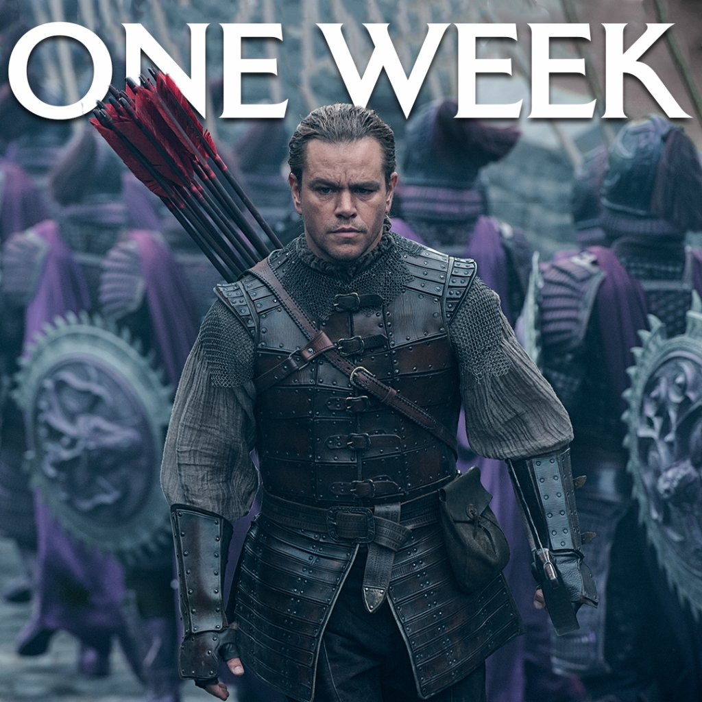 Discover the mystery on 4K, Blu-ray &amp; DVD in ONE WEEK 🏹🐲 #TheGreatWall 
uni.pictures/TheGreatWall