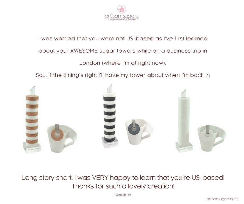 It's amazing how people get introduced to <a href="/artisansugars/">Artisan Sugars</a> in the most unexpected ways! We're so happy Kimberly found us on her business trip.