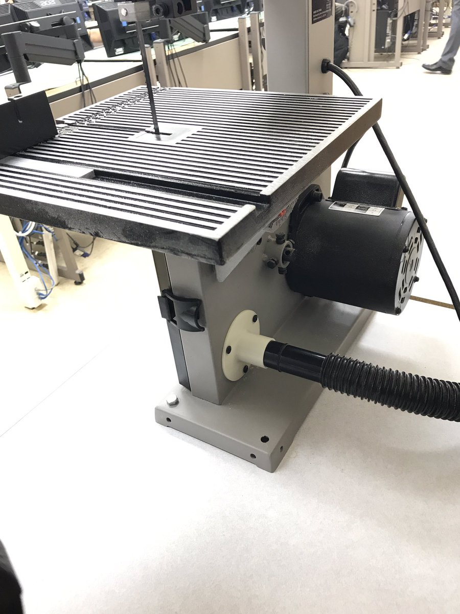 Mr_West_JTHS's tweet photo. Monica #designed, #modeled, & #3dprinted a vacuum hose adapter for our #bandsaw. #GirlsInSTEM #STEM #SectionView @ADSK_Inventor @JTHS_204 https://t.co/McYUQeuQaN
