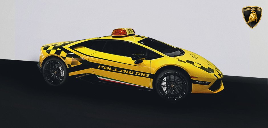 Lamborghini's tweet photo. The Huracán Performante “Follow me” message reached us. #FollowMe #Car https://t.co/B8MMMqn4yu